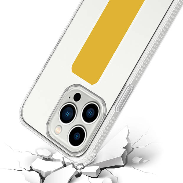 Cadorabo Hoesje geschikt voor Apple iPhone 12 / 12 PRO Cover in GEEL - Beschermhoes TPU silicone Case met houder