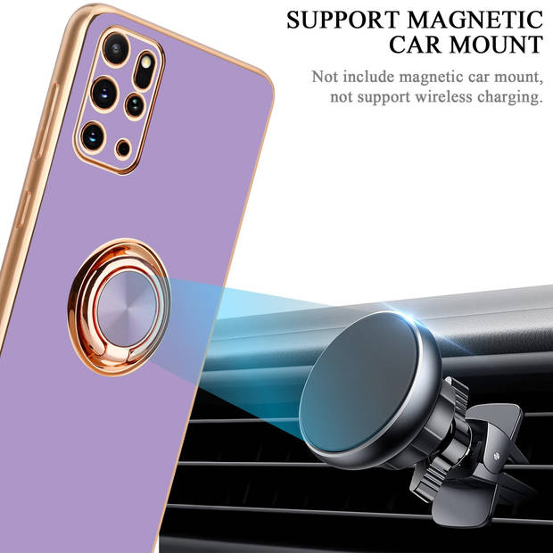 Cadorabo Hoesje geschikt voor Samsung Galaxy S20 PLUS in Glossy Licht Paars - Goud - Beschermhoes Camerabescherming