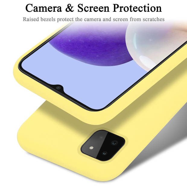 Cadorabo Hoesje geschikt voor Samsung Galaxy A22 5G Case in LIQUID GEEL - Beschermhoes TPU silicone Cover