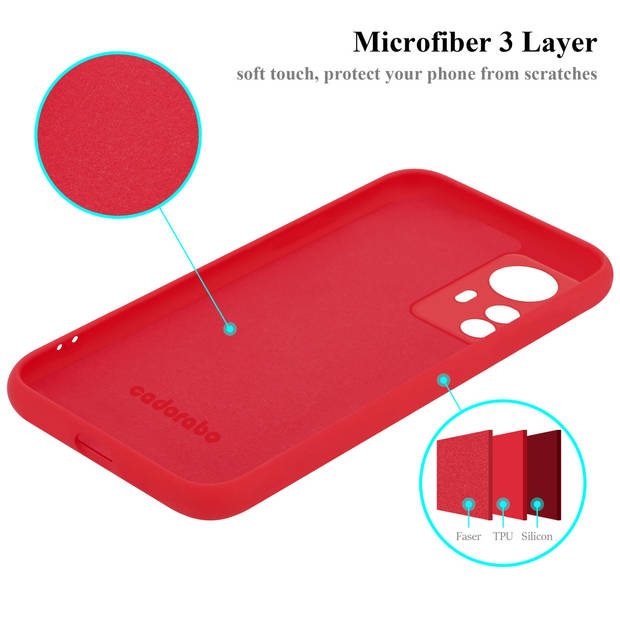 Cadorabo Hoesje geschikt voor Xiaomi 12 PRO Case in LIQUID ROOD - Beschermhoes TPU silicone Cover