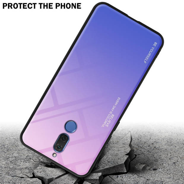 Cadorabo Hoesje geschikt voor Huawei MATE 10 LITE in ROZE - BLAUW - Tweekleurige beschermhoes TPU-silicone Case Cover