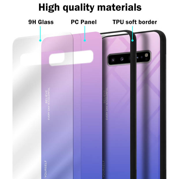 Cadorabo Hoesje geschikt voor Samsung Galaxy S10 5G in ROZE - BLAUW - Tweekleurige beschermhoes TPU-silicone Case Cover