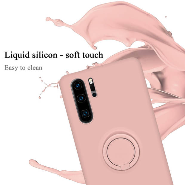 Cadorabo Hoesje geschikt voor Huawei P30 PRO in LIQUID ROZE - Beschermhoes van TPU silicone Case Cover met ring