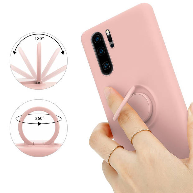 Cadorabo Hoesje geschikt voor Huawei P30 PRO in LIQUID ROZE - Beschermhoes van TPU silicone Case Cover met ring