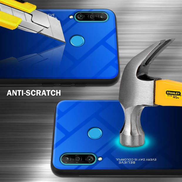 Cadorabo Hoesje geschikt voor Huawei P30 LITE in BLAUW - ZWART - Tweekleurige beschermhoes TPU-silicone Case Cover