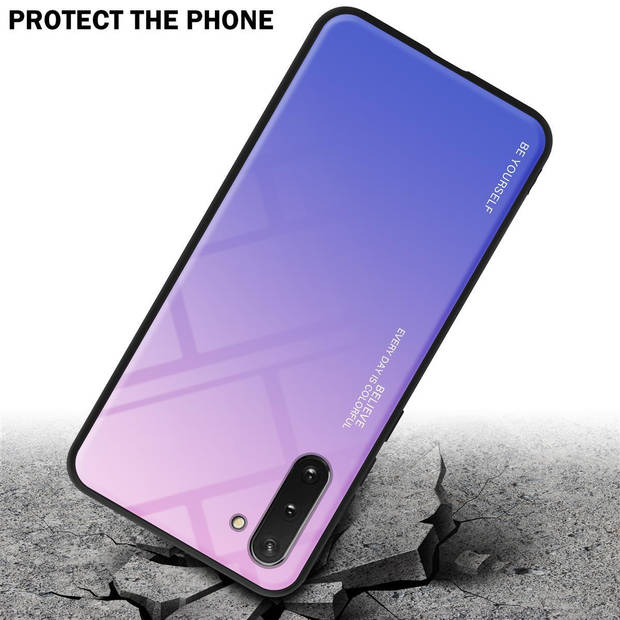 Cadorabo Hoesje geschikt voor Samsung Galaxy NOTE 10 in ROZE - BLAUW - Tweekleurige beschermhoes TPU-silicone Case Cover