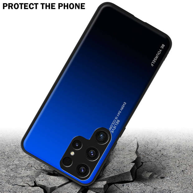 Cadorabo Hoesje geschikt voor Samsung Galaxy S23 ULTRA in BLAUW - ZWART - Tweekleurige beschermhoes TPU-silicone Case
