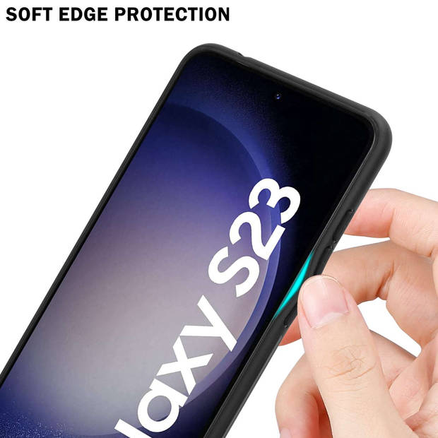 Cadorabo Hoesje geschikt voor Samsung Galaxy S23 in BLAUW - ZWART - Tweekleurige beschermhoes TPU-silicone Case Cover