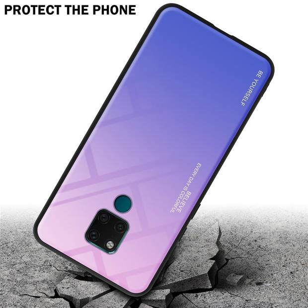 Cadorabo Hoesje geschikt voor Huawei MATE 20 in ROZE - BLAUW - Tweekleurige beschermhoes TPU-silicone Case Cover