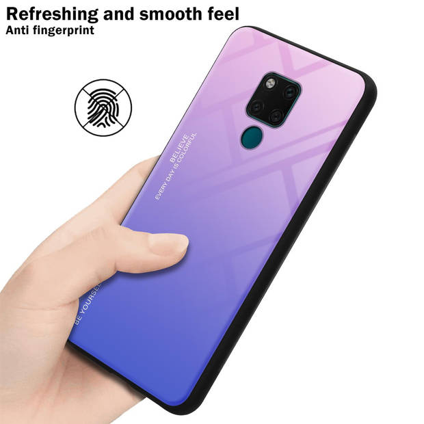 Cadorabo Hoesje geschikt voor Huawei MATE 20 in ROZE - BLAUW - Tweekleurige beschermhoes TPU-silicone Case Cover