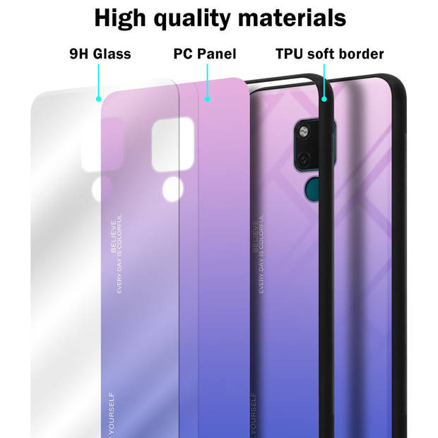 Cadorabo Hoesje geschikt voor Huawei MATE 20 in ROZE - BLAUW - Tweekleurige beschermhoes TPU-silicone Case Cover