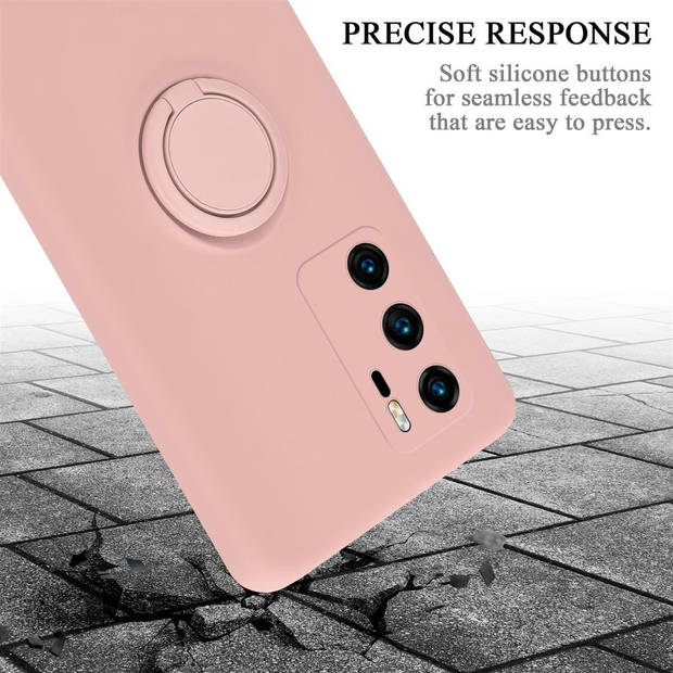 Cadorabo Hoesje geschikt voor Huawei P40 in LIQUID ROZE - Beschermhoes van TPU silicone Case Cover met ring