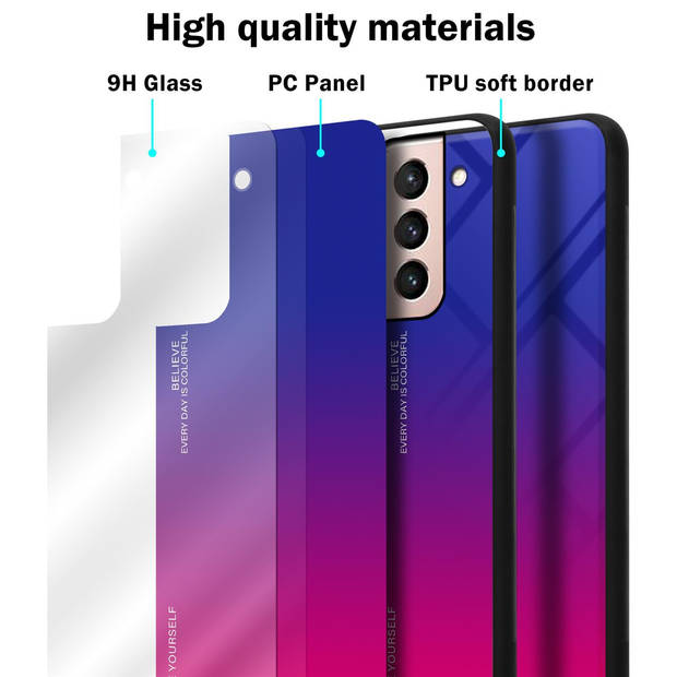 Cadorabo Hoesje geschikt voor Samsung Galaxy S21 5G in PAARS - ROOD - Tweekleurige beschermhoes TPU-silicone Case Cover