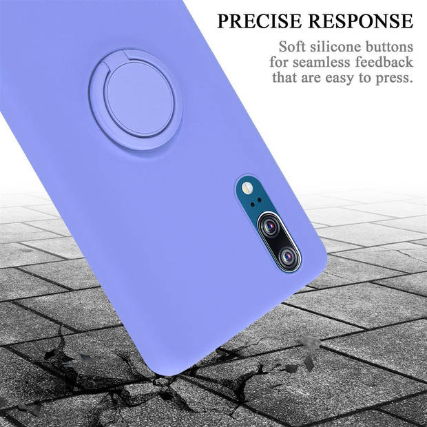 Cadorabo Hoesje geschikt voor Huawei P20 in LIQUID LICHT PAARS - Beschermhoes van TPU silicone Case Cover met ring