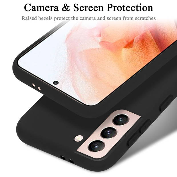 Cadorabo Hoesje geschikt voor Samsung Galaxy S22 Case in LIQUID ZWART - Beschermhoes TPU silicone Cover
