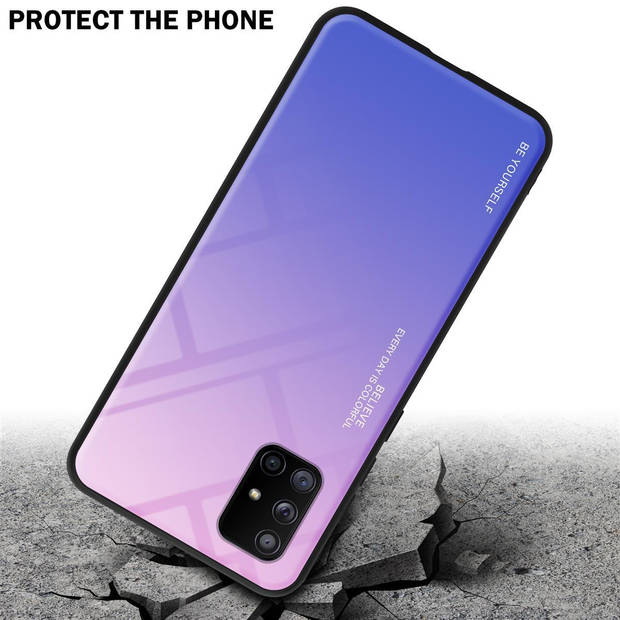 Cadorabo Hoesje geschikt voor Samsung Galaxy A71 5G in ROZE - BLAUW - Tweekleurige beschermhoes TPU-silicone Case Cover