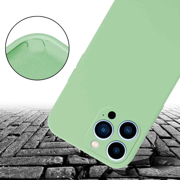 Cadorabo Mobiele telefoon ketting geschikt voor Apple iPhone 13 PRO Hoesje in LIQUID LICHT GROEN - Silicone beschermhoes