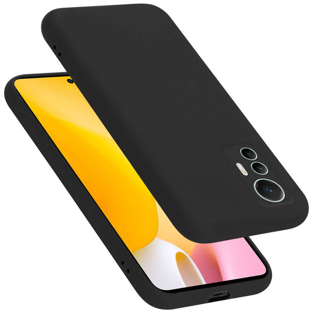 Cadorabo Hoesje geschikt voor Xiaomi 12 LITE Case in LIQUID ZWART - Beschermhoes TPU silicone Cover