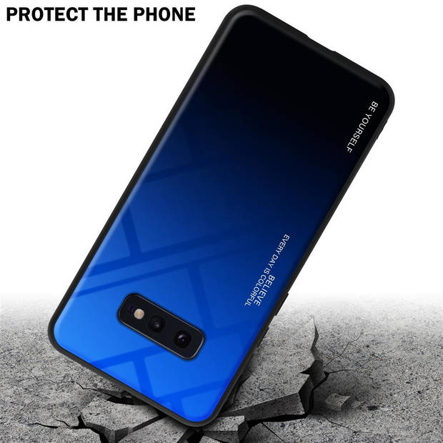 Cadorabo Hoesje geschikt voor Samsung Galaxy S10e in BLAUW - ZWART - Tweekleurige beschermhoes TPU-silicone Case Cover