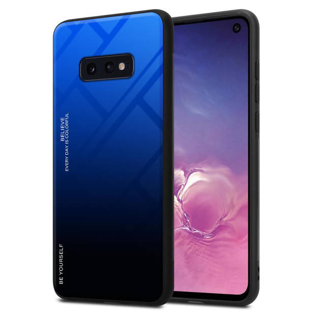 Cadorabo Hoesje geschikt voor Samsung Galaxy S10e in BLAUW - ZWART - Tweekleurige beschermhoes TPU-silicone Case Cover