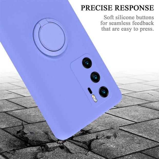 Cadorabo Hoesje geschikt voor Huawei P40 in LIQUID LICHT PAARS - Beschermhoes van TPU silicone Case Cover met ring