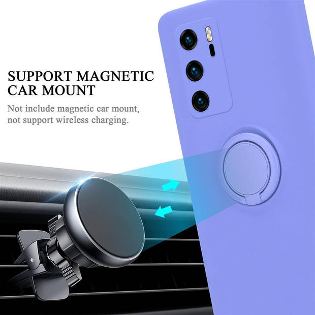 Cadorabo Hoesje geschikt voor Huawei P40 in LIQUID LICHT PAARS - Beschermhoes van TPU silicone Case Cover met ring