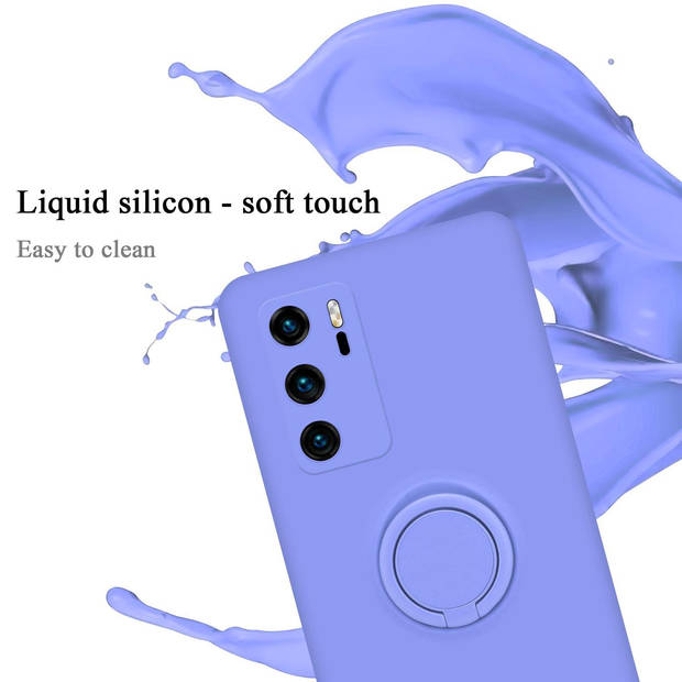 Cadorabo Hoesje geschikt voor Huawei P40 in LIQUID LICHT PAARS - Beschermhoes van TPU silicone Case Cover met ring