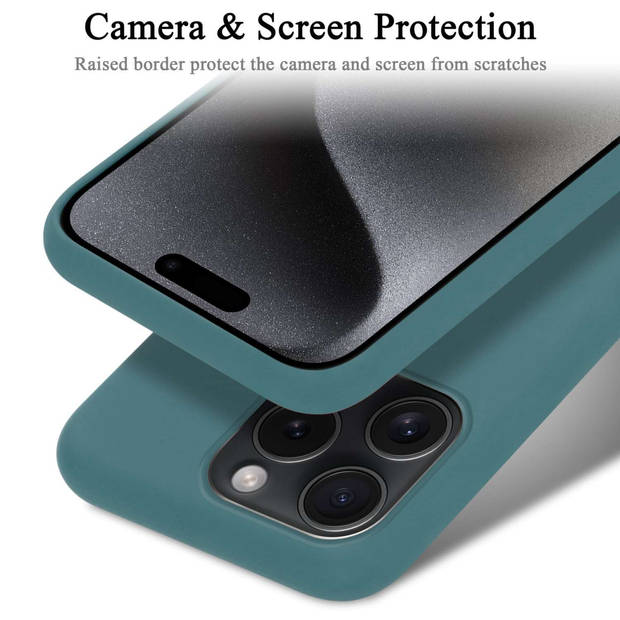 Cadorabo Hoesje geschikt voor Apple iPhone 15 PRO Case in LIQUID GROEN - Beschermhoes TPU silicone Cover