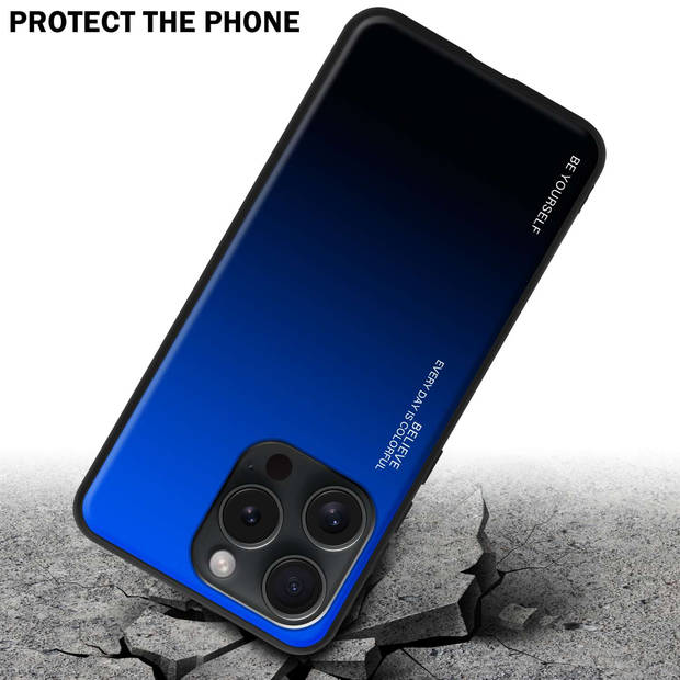 Cadorabo Hoesje geschikt voor Apple iPhone 15 PRO in BLAUW - ZWART - Tweekleurige beschermhoes TPU-silicone Case Cover