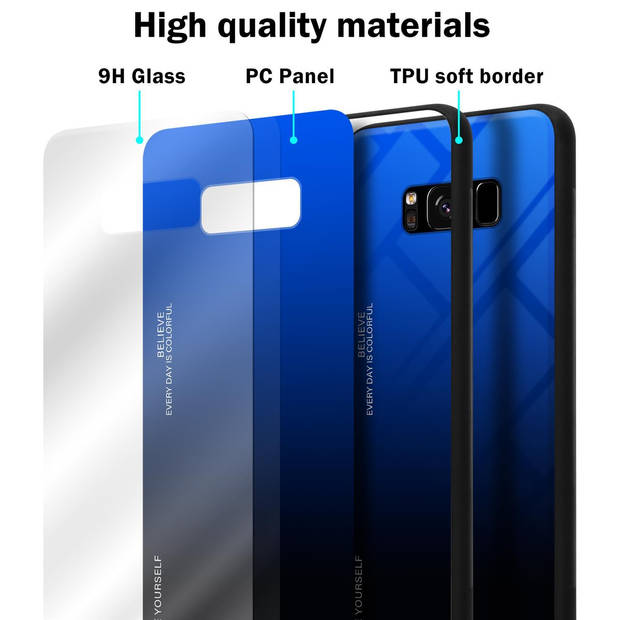 Cadorabo Hoesje geschikt voor Samsung Galaxy S8 in BLAUW - ZWART - Tweekleurige beschermhoes TPU-silicone Case Cover