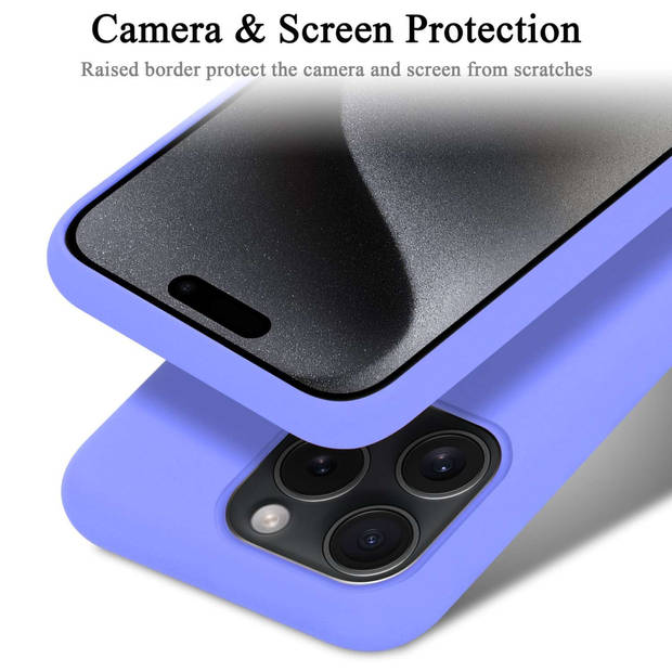 Cadorabo Hoesje geschikt voor Apple iPhone 15 PRO Case in LIQUID LICHT PAARS - Beschermhoes TPU silicone Cover