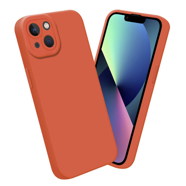 Cadorabo Hoesje geschikt voor Apple iPhone 14 PLUS in FLUID ORANJE - Beschermhoes TPU silicone Cover Case