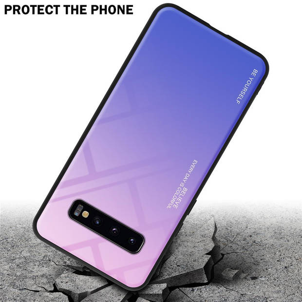 Cadorabo Hoesje geschikt voor Samsung Galaxy S10 4G in ROZE - BLAUW - Tweekleurige beschermhoes TPU-silicone Case Cover