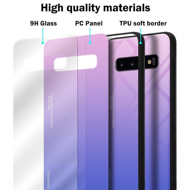 Cadorabo Hoesje geschikt voor Samsung Galaxy S10 4G in ROZE - BLAUW - Tweekleurige beschermhoes TPU-silicone Case Cover