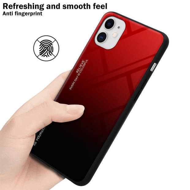 Cadorabo Hoesje geschikt voor Apple iPhone 11 in ROOD - ZWART - Tweekleurige beschermhoes TPU-silicone Case Cover