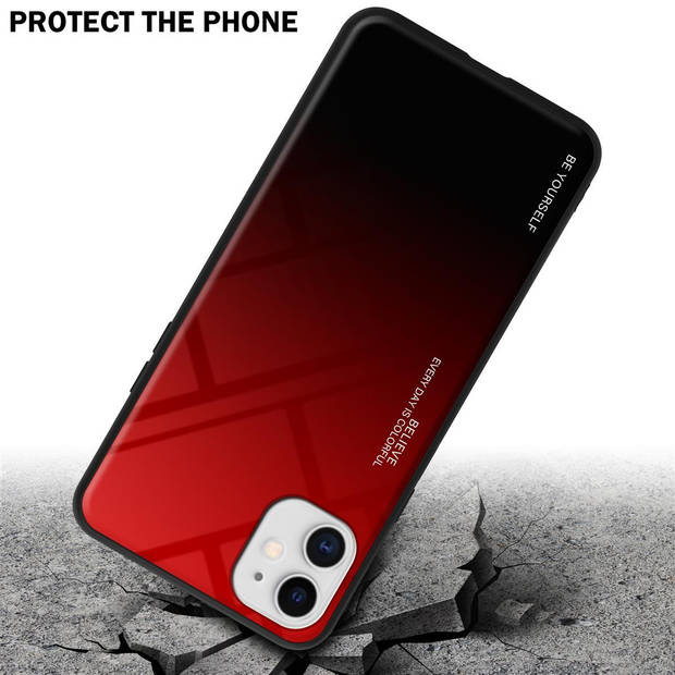 Cadorabo Hoesje geschikt voor Apple iPhone 11 in ROOD - ZWART - Tweekleurige beschermhoes TPU-silicone Case Cover