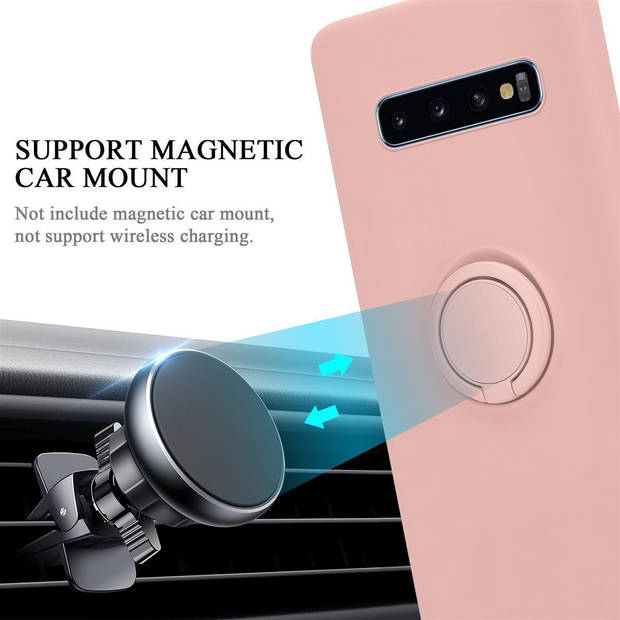 Cadorabo Hoesje geschikt voor Samsung Galaxy S10 4G in LIQUID ROZE - Beschermhoes van TPU silicone Case Cover met ring