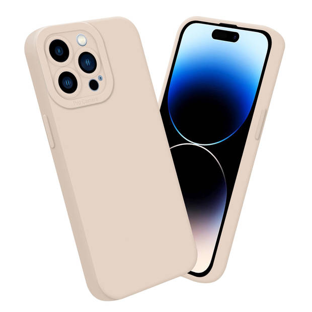 Cadorabo Hoesje geschikt voor Apple iPhone 14 PRO in FLUID CREAM - Beschermhoes TPU silicone Cover Case