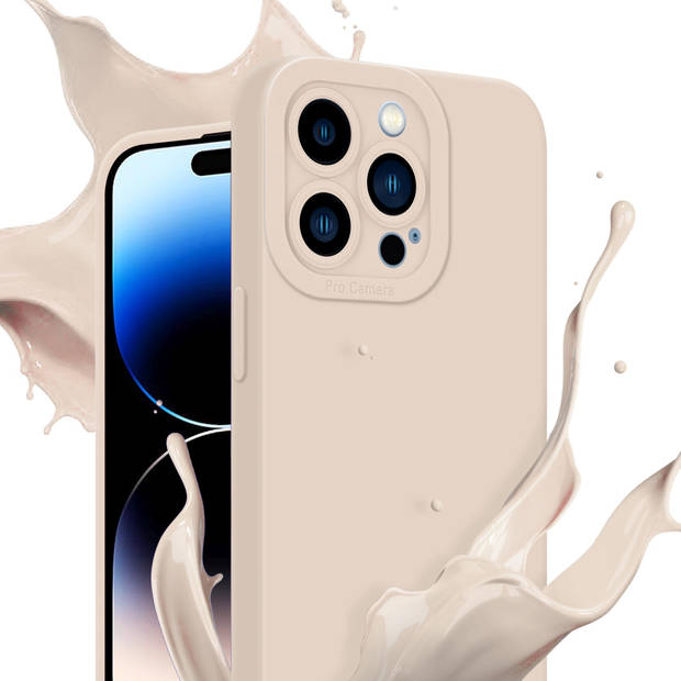 Cadorabo Hoesje geschikt voor Apple iPhone 14 PRO in FLUID CREAM - Beschermhoes TPU silicone Cover Case