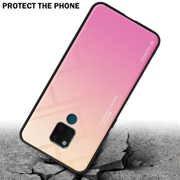 Cadorabo Hoesje geschikt voor Huawei MATE 20 in GEEL - ROZE - Tweekleurige beschermhoes TPU-silicone Case Cover