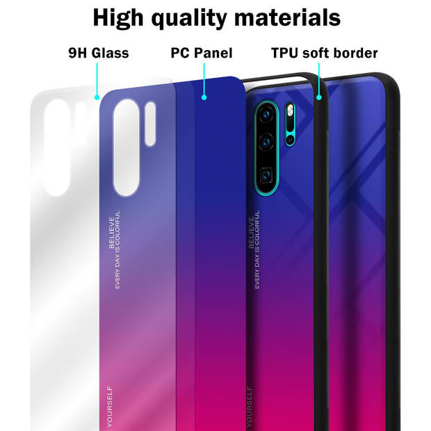 Cadorabo Hoesje geschikt voor Huawei P30 PRO in PAARS - ROOD - Tweekleurige beschermhoes TPU-silicone Case Cover