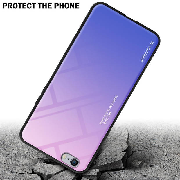 Cadorabo Hoesje geschikt voor Apple iPhone 6 PLUS / 6S PLUS in ROZE - BLAUW - Tweekleurige beschermhoes TPU-silicone