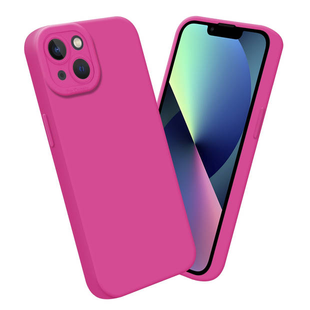 Cadorabo Hoesje geschikt voor Apple iPhone 14 in FLUID HOTPINK - Beschermhoes TPU silicone Cover Case