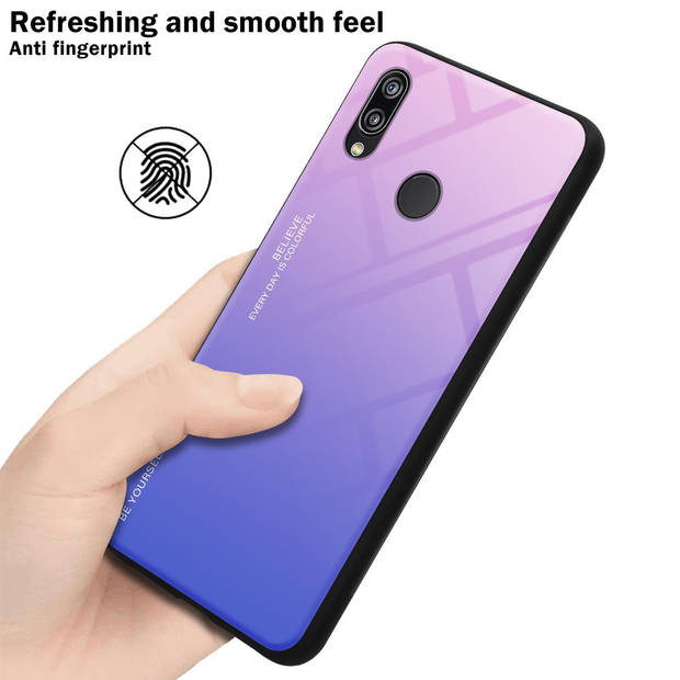 Cadorabo Hoesje geschikt voor Huawei P20 LITE 2018 / NOVA 3E in ROZE - BLAUW - Tweekleurige beschermhoes TPU-silicone