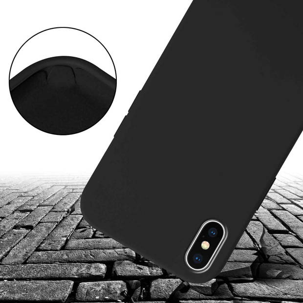Cadorabo Mobiele telefoon ketting geschikt voor Apple iPhone XS MAX Hoesje in LIQUID ZWART - Silicone beschermhoes