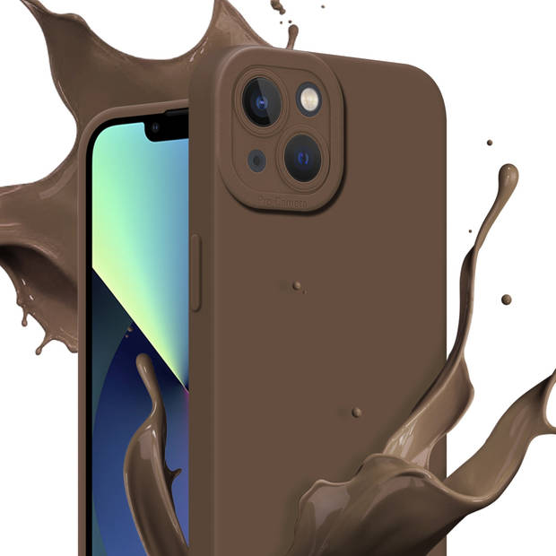 Cadorabo Hoesje geschikt voor Apple iPhone 14 in FLUID BRUIN - Beschermhoes TPU silicone Cover Case