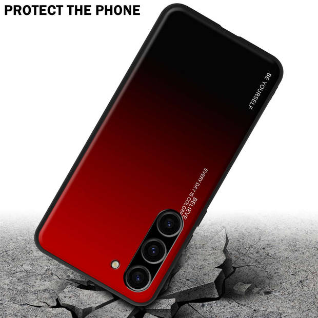 Cadorabo Hoesje geschikt voor Samsung Galaxy S23 in ROOD - ZWART - Tweekleurige beschermhoes TPU-silicone Case Cover