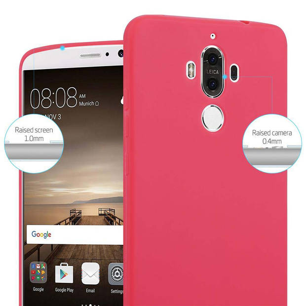 Cadorabo Hoesje geschikt voor Huawei MATE 9 in CANDY ROOD - Beschermhoes TPU silicone Case Cover