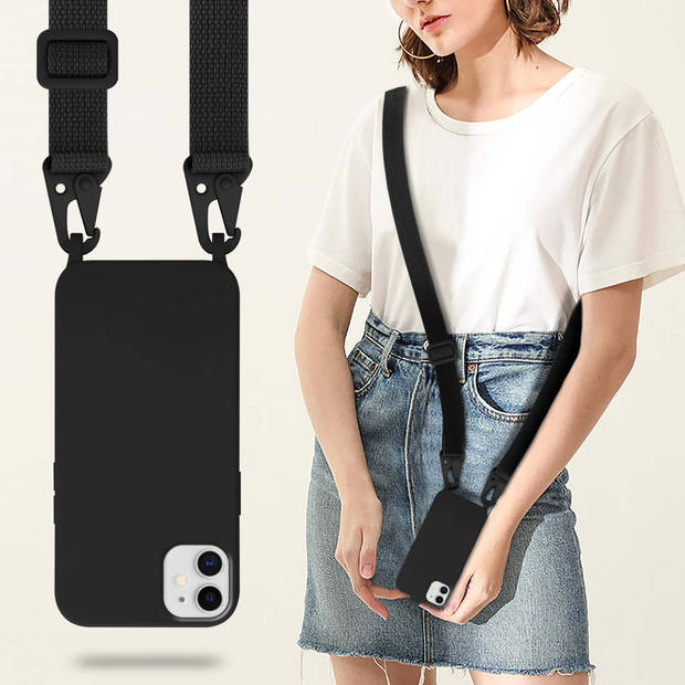 Cadorabo Mobiele telefoon ketting geschikt voor Apple iPhone 11 Hoesje in LIQUID ZWART - Silicone beschermhoes