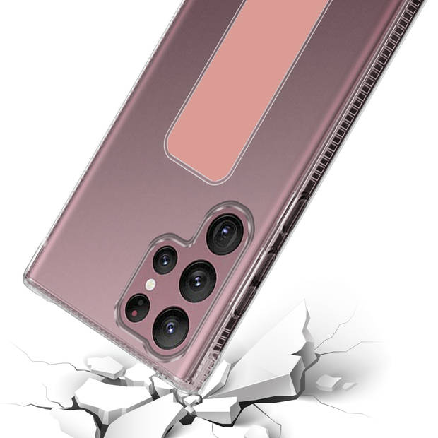 Cadorabo Hoesje geschikt voor Samsung Galaxy S22 ULTRA Cover in ROZE - Beschermhoes TPU silicone Case met houder